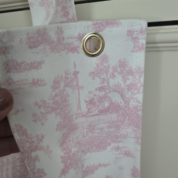 Harrods Pink and White Toile Tote Bag - Picture 10 of 12